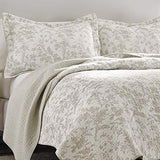 Laura Ashley - King Quilt Set, Soft Cotton Bedding with Reversible Design, Medium Weight for Year Round Use, 3 Piece Bed Set with Matching Pillowcases (Amberley Beige) Laura Ashley