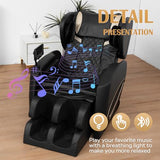 KEIKI Zero Gravity Massage Chair Recliner with 10 Massage Rollers, Full Body Air Pressure Therapy, Heated Lumbar & Leg, Foot & Calf Massage, Bluetooth Audio, Adjustable Intensity, PU Leather, Black KEIKI
