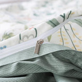 HoneiLife Duvet Cover Queen Size - 100% Cotton Comforter Floral Breathable Duvet Cover with Zipper Closure & Corner Ties,3pcs Wildflower Comforter Cover Sets- Fragrant Grass HoneiLife