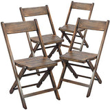 EMMA + OLIVER Natalie Wooden Folding Chair, Commercial Event Chair with Slatted Seat, Beechwood Frame, Open Back Design, No Assembly Required, Antique Black EMMA + OLIVER