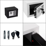 Safe Box Money Cash Safe with Digital Keypad & Keys Gun Safe Mini Security Lock Safe Boxes for Coin Home Office Hotel Rooms Business Jewelry Gun (Black) ELLAIG