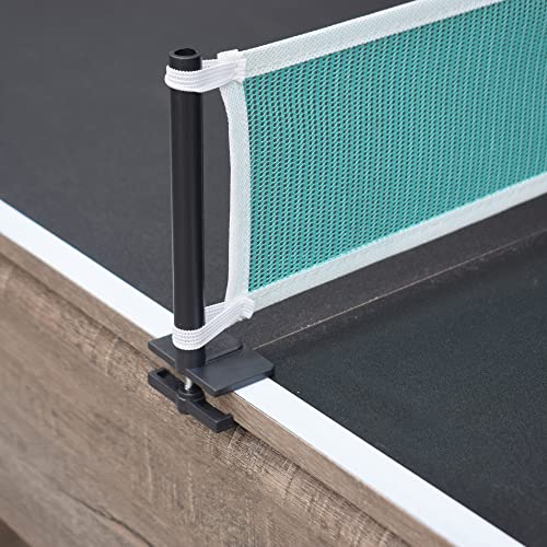 Hathaway Logan 7-ft Pool Table Combo Set with Benches - Rustic Gray with Blue Felt, Barnwood Hathaway