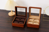 LIBOLXSP Watch Box for Men,4 Slot Wooden Watch Case with Glass Lid, Watch Holder Storage Organizer for Men's Watch Display Watch Travel Case LIBOLXSP