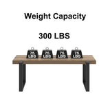 FOLUBAN Coffee Table, Modern Rustic Wood and Metal Center Table, Industrial Cocktail Tea Table for Living Room, Oak, 44 Inch FOLUBAN