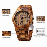 BEWELL Wooden Watch Fashion Handmade Sports Mens Wooden Watch Analog Quartz Lightweight Handmade Wood Wrist Watch BEWELL