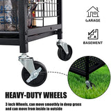 Mythinglogic Garden Tool Organizer for Garage, Yard Tool Rack with Wheels, Garage Organizers and Storage Holder for Yard Tools (Deluxe Tower) Mythinglogic