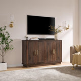 Okvnbjk Modern Sideboard Buffet Cabinet with Storage — Fluted Coffee Bar Cabinet with 4 Doors & Adjustable Shelves for Kitchen, Dining Room, Living Room & Hallway Okvnbjk