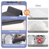 MeMoreCool Folding Foam Futon Mattress Queen, Foldable Japanese Floor Mattress, Sleeping Mat Pad for Adults Guests Sleepovers, 3 in Thick Tatami Mat Portable Shikibuton, Dark Grey MeMoreCool