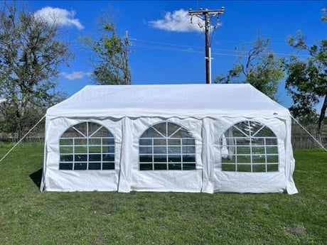 Delta 20'x20' Budget PE Tents Including 2 Free Bags for Parties, Outdoor Canopy Carpas para Fiestas, Wedding Party Tent with Waterproof Top & Removable Sidewalls for Patio Outdoor Events(B Model) DELTA