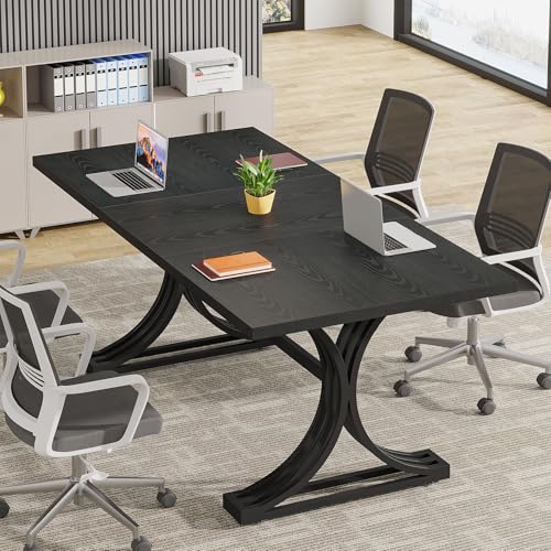 Tribesigns 5FT Small Conference Table for 4 to 6, Modern Meeting Table with Strong Metal Frame for Office Meeting Conference Room Tribesigns
