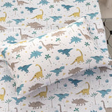 Vinogusto Full Size Bed Sheets for Boys Kids - 4-Piece Jurassic Dinosaur Bedding Set, Breathable Light Grey Dino 3D Fitted Sheets with 14" Deep Pocket, Ultra-Soft Lightweight Bedroom Essentials Vinogusto