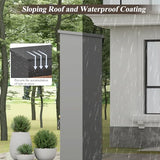 SAFEFEVER Outdoor Metal Storage Cabinet,Garden Storage Cabinet with Waterproof Coating,Waterproof Lockable Storage Cabinets for Garden,Backyard,Lawn,Dark Gray+White SAFEFEVER