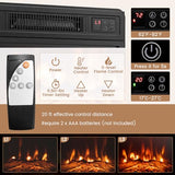Tangkula Fireplace Corner TV Stand with LED Lights & Smart APP Control for 50 Inches TV, Entertainment Center with Adjustable Glass Shelves, 18” Electric Fireplace, Remote Control, Thermostat Tangkula