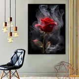 MOMDEDP 5D Rose Diamond Painting Kits for Adults Beginners, Red Flower Diamond Art Kit,DIY Full Round Drill Diamond Dot Gem Art Kits for Adults,Home Wall Decor 12x12 Inch MOMDEDP