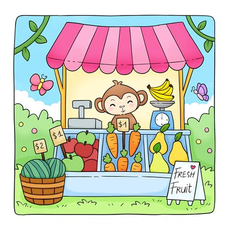 Adorable Shop: Cute & Simple Coloring Book for Adults and Kids Featuring the Joyful Daily Life of Animal Characters TAD Publishing LLC