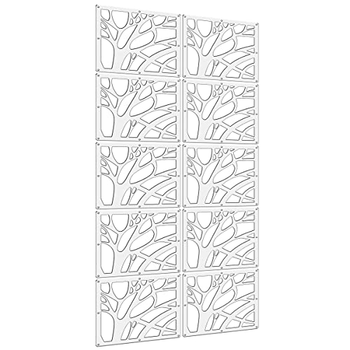 Lchen Hanging Room Divider Panel, 10 Pieces Wall Divider Room Partition Wood-Plastic Thick Panel Screen Home Office Decoration(XS-S-10Panels) Lchen