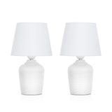 Sucolite Small Table Lamps Set of 2, Bedside Nightstand Lamps for Bedroom Kid’s Room, Cute Desk Lamps with Studded Texture Base for Reading Nursery Living Room Office, White Sucolite
