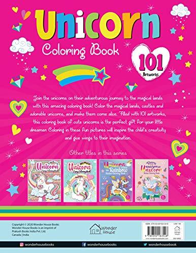 101 Unicorn Colouring Book: Fun Activity Colouring Book For Children WoodArtSupply