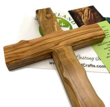 Olive Wood Wall Cross from Bethlehem, Wall Hanging Wooden Cross, confirmation cross gift, Baptism Gifts, Holy Wall cross, Hand Made religious décor Cross From the Holy Land (Medium Cross 6.2" x 4.2") iHoly Land Crafts