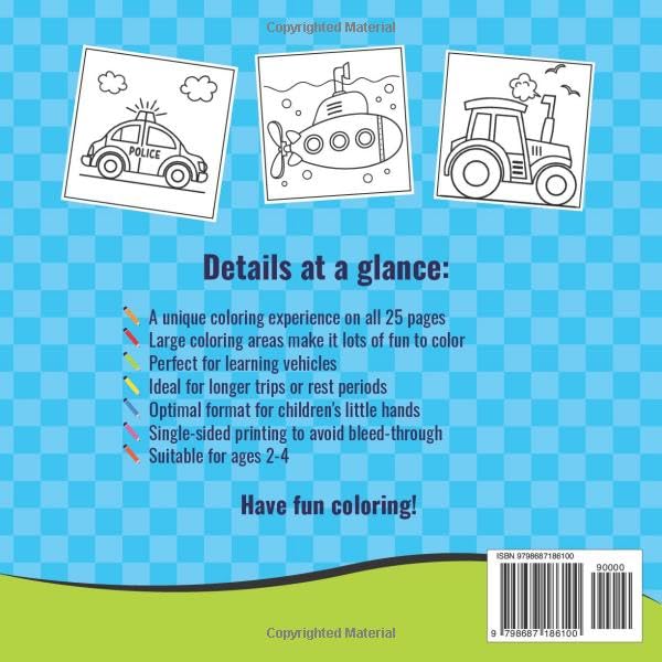 Things That Go Coloring Book: Toddler Fun with Cars, Trucks, Tractors, Trains, Planes & More | Perfect for Kids Ages 2-4 WoodArtSupply
