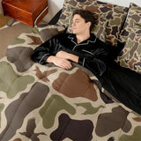 Erosebridal Duck Hunting 7 Pieces Bed Set Twin Size Army Camo Comforter Set Kids Boys Green Camouflage Military Bed in A Bag with Comforter Wild Woodland Sheet Set Farmhouse Room Decor Erosebridal