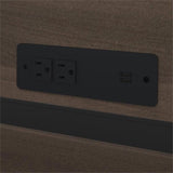 Atlin Designs 66" W x 95.5" D Modern Contemporary U-Shaped Wood Computer Desk with Hutch, for Home Office, Fully Reversible Unit, in Mahogany Finish Atlin Designs