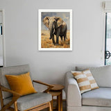 Wildlife Paint by Numbers Kit for Adults – DIY African Elephant in Savannah Painting on Canvas 16x20 Inches, Acrylic Paint Set, Suitable for Beginners,Animal Art for Home Decoration or Gifts TAOPAOLAB