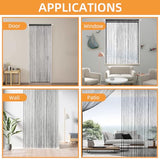 4 Pieces Glitter String Curtains Doorway Beads Curtains, 39 x 79 Inch Hanging Fringe Hippie Room Divider Door String Curtain Boho Doors Tassel for Doorways, Windows, Closet, Privacy Decor (Black) VavoStocks