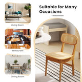 Giantex Rattan Dining Chairs Set of 2, Boho Cane Kitchen Chairs, Max Load 300 Lbs, Bamboo Armless Dining Room Chairs Giantex