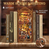 Book Nook Kit, Magic Store Dollhouse Booknook Bookshelf Insert Decor Alley DIY Miniature House Kit with Led Light Crafts for Adults to Build-Creativity Model Gift