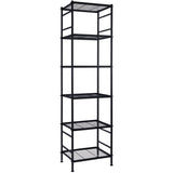 6-Wire Shelving Metal Storage Rack Shelves, Standing Storage Shelf Units for Laundry Bathroom Kitchen Pantry Closet(Black) Soywey