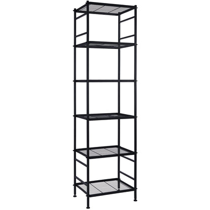 6-Wire Shelving Metal Storage Rack Shelves, Standing Storage Shelf Units for Laundry Bathroom Kitchen Pantry Closet(Black)