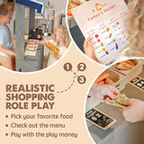 Wooden Play Food Sets for Kids Kitchen - 100% Wood 43 Pieces Kids Toy Food for Toddlers 3+ Year Old, Pretend Food Play Kitchen Accessories Set for Boys and Girls Tiny Land