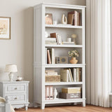 GarveeHome 71" Tall Bookcase w/Adjustable Shelves 31.5in Width Wooden Bookshelf 5 Tier Farmhouse Bookshelves Vintage Bookcase for Living Room Office Library GarveeHome