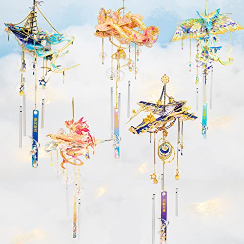 MU 3D Metal Puzzles Windbell Wind Chime D Model Kits Building for Adult and Teeners, Windchime Jigsaw Miniature DIY Sets, Birthday Gift