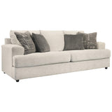Signature Design by Ashley Soletren Contemporary Chenille Queen Sofa Sleeper with 4 Accent Pillows, Off-White Signature Design by Ashley