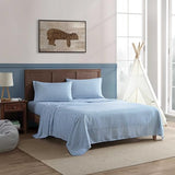Eddie Bauer Kids - Full Sheets, Stain-Resistant Toddler Bedding with Matching Sham(s), Super Soft, Ideal Boy Room Essentials (Preston Check Blue, Full) Eddie Bauer
