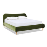 Jennifer Taylor Home Roman Curved Headboard Performance Velvet Upholstered Modern Platform Bed Frame Jennifer Taylor Home
