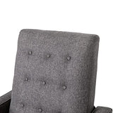 Flash Furniture Ezra Ezra Pushback Recliner - Mid-Century Modern Gray Fabric Upholstery - Button Tufted Back - Residential & Commercial Use Flash Furniture