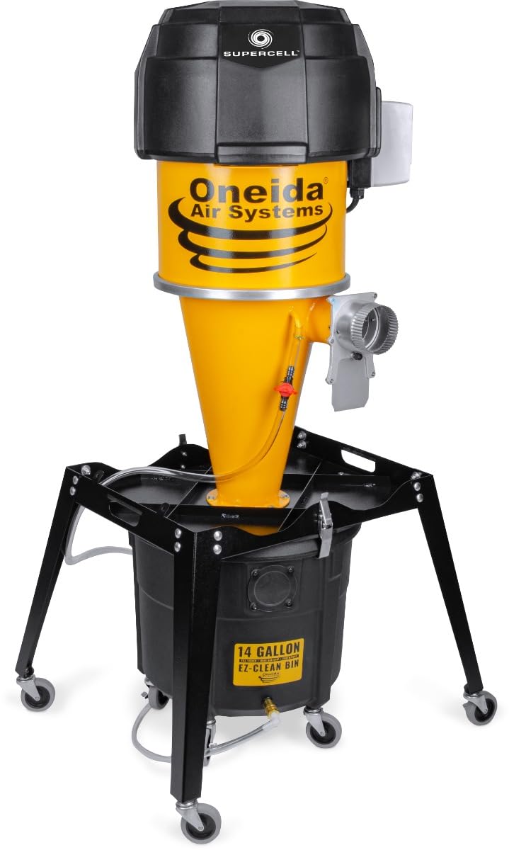 Oneida Air Systems Supercell High-Pressure Portable Freestanding HEPA-GFM Dust Collector (14-Gallon) Oneida Air Systems