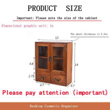 RZGZKLSH Rustic Vintage Mini Wood Counter Top Cabinet, Wall Mount Pine Display Case, Wall Storage Cabinet, Cabinet That Sits on Countertop-Floating Shelf Cabinet Organization12 x4.7"x14"(Brown) RZGZKLSH