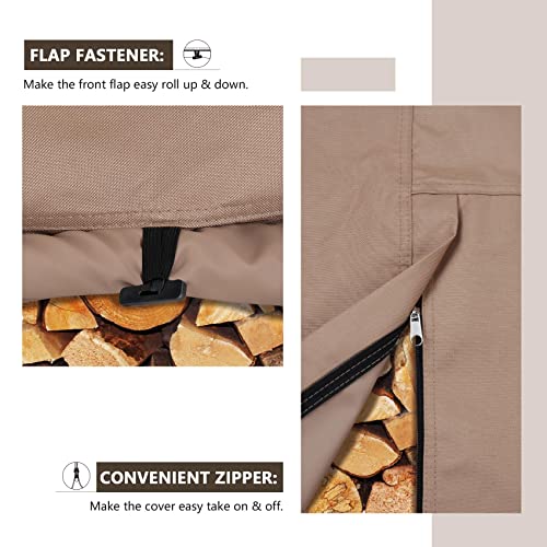 ULTCOVER Waterproof Firewood Racks Cover 8 Feet Heavy Duty Outdoor Logs Holder Stand Cover ULTCOVER