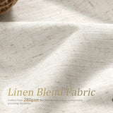 Jowels Cream Linen Blackout Curtains 108 Length 2 Panels Set for Living Room Bedroom, 100% Black Out Thermal Insulated Linen Drapes, Room Darkening Grommet Curtains 108 Inches Long Natural Beige Jowels