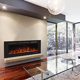 36'' Smart Electric Fireplace Inserts, Recessed & Wall Mount Electric Heater and Linear Fireplace with APP& Touch Screen &Remote Control, 62-99°F Temperature, Hard Wired & Plug in Benrocks