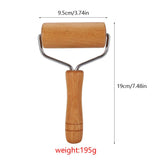 Watris Veiyi Small Rolling Pin, Wooden Dough Roller, Non-Stick Pizza Roller, Dough Baker Roller Set for Home Kitchen Baking Cooking(9.5cm/3.74in) Watris Veiyi
