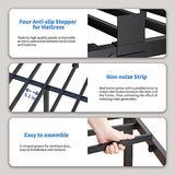 ROIL 14 inch Twin Bed Frames with Headboard Hole and Round Corner Legs Mattress Retainers 3500LBS Heavy Duty Steel Slats No Box Spring Needed Platform Noise-Free Easy Assembly ROIL