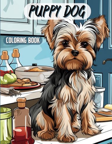 Puppy Dog Coloring Book: 40 Cute Puppy illustrations for a Child, Teenager or Adult. This Puppy Coloring Book Makes a Perfect Gift for Dog Lovers (Cute Animal Coloring Books for All Ages). WoodArtSupply