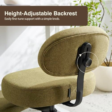 DR.LOMILOMI Ergonomic Cross-Legged Meditation Office Chair – Wide Criss Cross Kneeling Chair with Wheels, Adjustable Lumbar Support, Ideal for Yoga, Study & ADHD – Makani 601 (Standard, Olive) DR.LOMILOMI