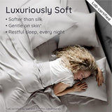 Bambaw Queen Sheet Set – 4pcs 100% Viscose Derived from Bamboo Sheets Set, Cooling Sheets for Night Sweats, Soft Queen Sheets, Hotel Luxury Bed Sheets Set, 16'' Deep Pockets (Moonlight Gray) Bambaw