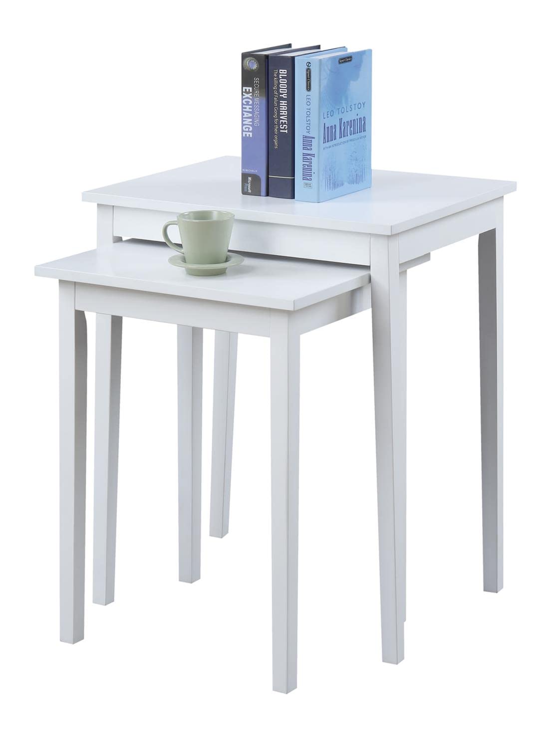 Convenience Concepts American Heritage Nesting End Tables, White Convenience Concepts